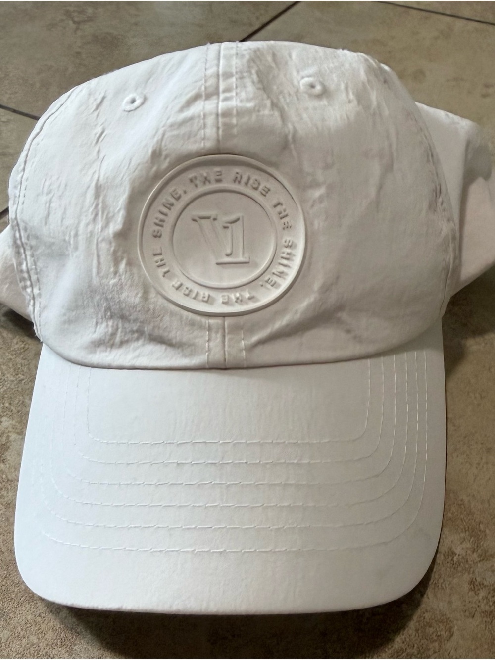 Vuori White Embossed Logo Baseball Hat